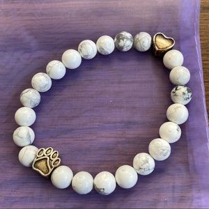 Agate Beaded cat or dog memorial bracelet